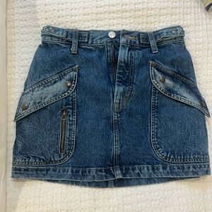 Re/Done Dark Blue Denim Skirt